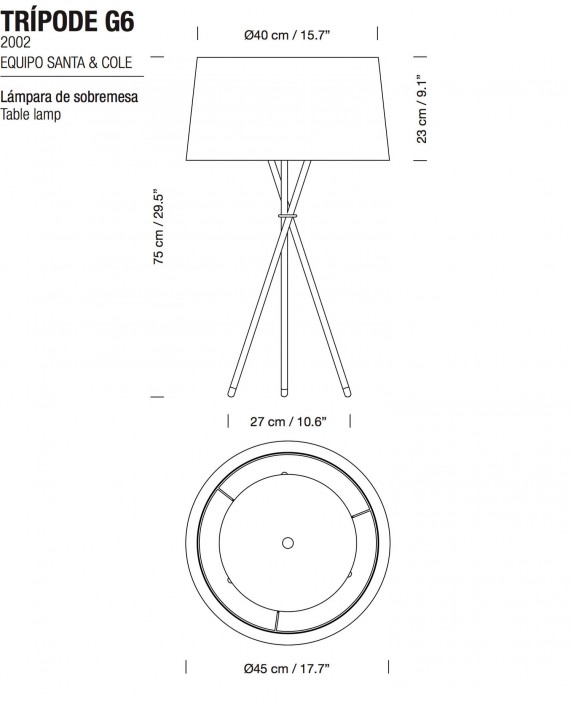 Santa & Cole Tripode M3 / G6 Table Lamp